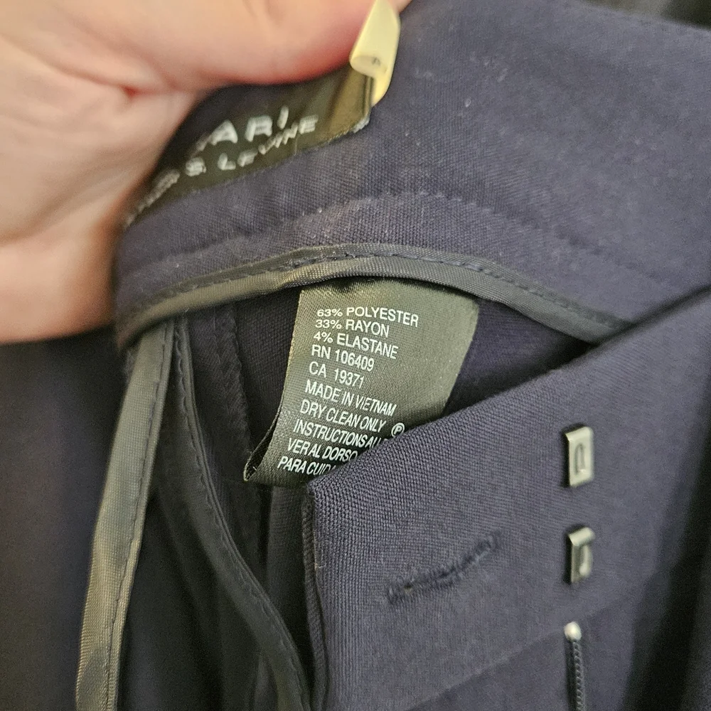 Tahari Navy Blazer with Gold Accent Buttons - Picture 8 of 9